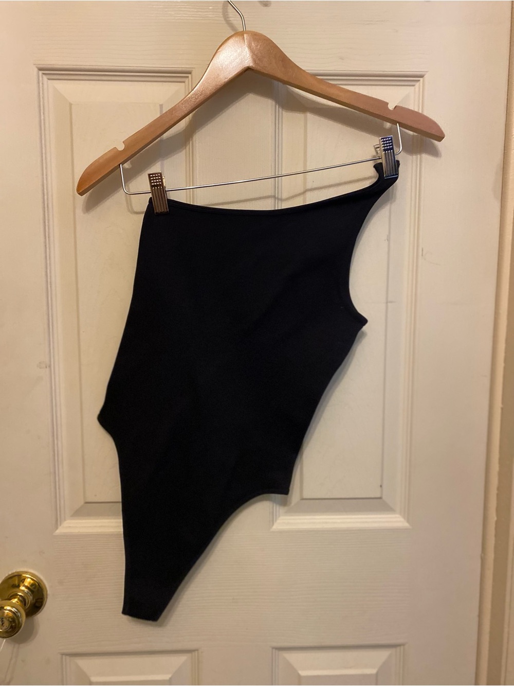 Amazon Black One-Shoulder Asymmetrical Bodysuit